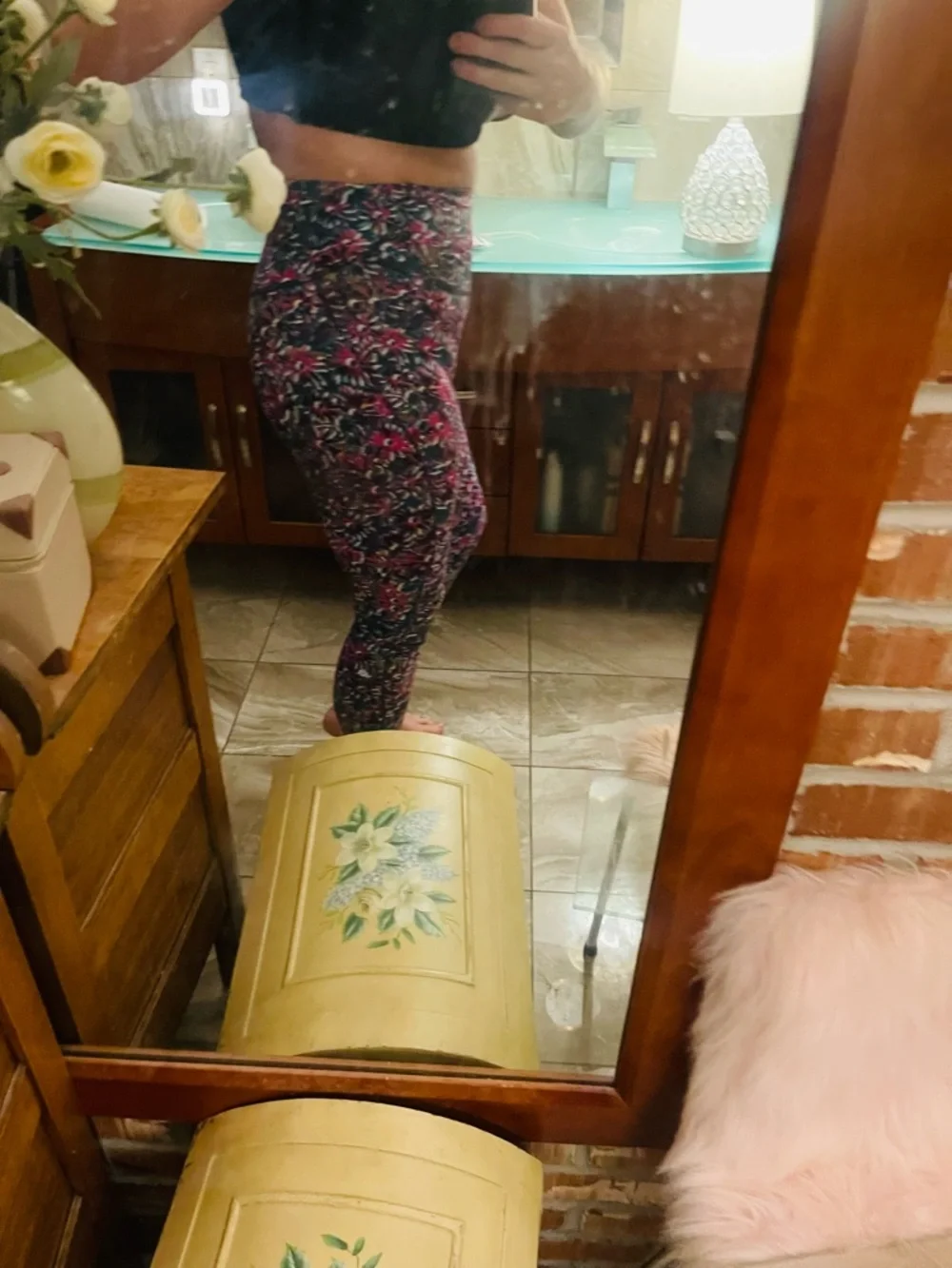 NWOT SIZE 10 LULULEMON High-Rise Floral Print Women's Leggings - Pink Multi - Picture 3 of 5